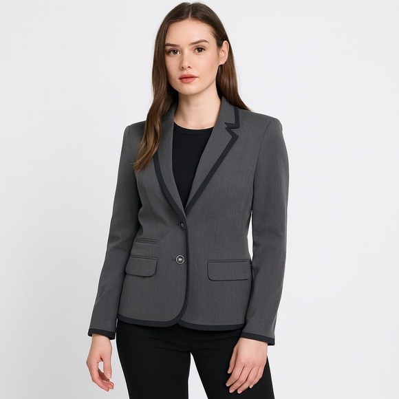 NINE WEST Suit Separates 2 Button Dark Academia Blazer Office Siren Preppy 10 - Picture 1 of 13